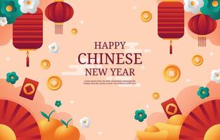 Chinese New Year Background Template vector