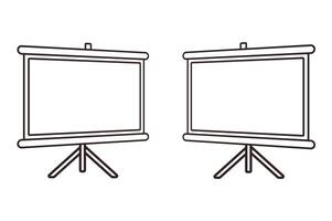 Minimalist Projector Screen Icons for Office and Business vector