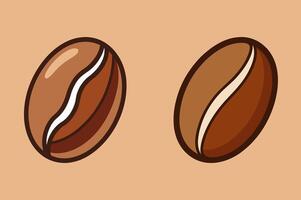 Single Coffee Bean Sticker with Simple Texture for Coffee Enthusiasts vector