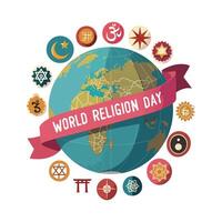 Unity in Diversity Celebrating World Religion Day with Symbolic Harmony vector