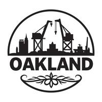 Port of Oakland Cranes with Oakland Skyline vector