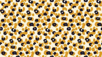 Playful seamless leopard pattern with yellow and black spots. background. Bold and modern design animal print perfect for textiles, fashion, digital art, and trendy decor projects vector