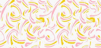 Abstract organic shapes seamless pattern on a white background. hand drawn pink curved shape and wavy lines and drops, spots. Contemporary minimalist print. Plain dynamic geometric ornament vector