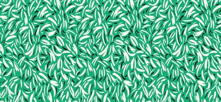 Hand drawn abstract spotted seamless pattern. Green background with layered dots, shapes, tiny drops, small spots, circles, snowflakes. vector