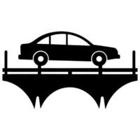Free car crossing bridge icon for web and print projects. vector