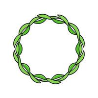 Free botanical circular frame for artistic work. vector