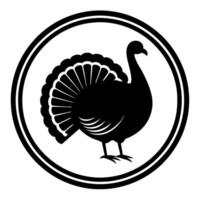 Free turkey logo icon for Thanksgiving celebration vector