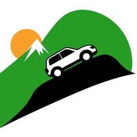 Free car on mountain symbol to enhance your creative works. vector