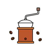 Free icon of coffee grinder with beans for design projects vector