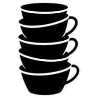 Simple and stylish coffee cup stack illustration. vector