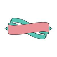 Dynamic curling ribbon outline for artistic use. vector