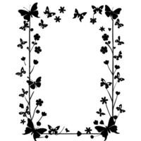 Floral border design with intricate flower details. vector