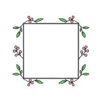 Beautiful flower photo frame in detailed art. vector