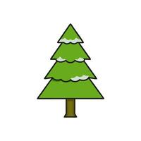 Green evergreen tree illustration for digital art projects. vector
