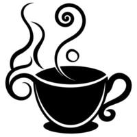 Steaming coffee cup, perfect beverage for energy and warmth. vector