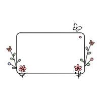 Elegant frame with a nature-inspired floral pattern. vector