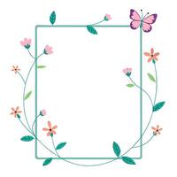 Artistic frame featuring detailed tiny floral elements. vector