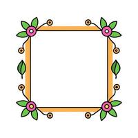 Create with this floral illustration photo frame . vector