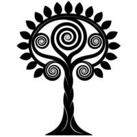Minimalistic tree outline ideal for eco-friendly art projects. vector