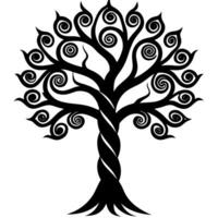 Beautiful tree silhouette perfect for nature design projects. vector