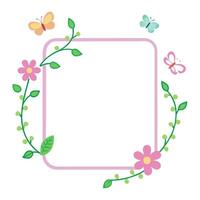 Beautiful flower photo frame in detailed vector