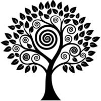 A versatile tree silhouette image for outdoor themed projects. vector