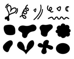 Abstract black ink blot background and other shape element. for cards and flyers design vector