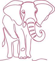 Elegant Hand Drawn Elephant Line Art Illustration Simple Animal Design for Prints and Digital Use vector