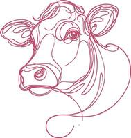 Elegant Cattle Line Art Illustration Hand Drawn Minimal Farm Animal Sketch for Prints and Digital Products vector