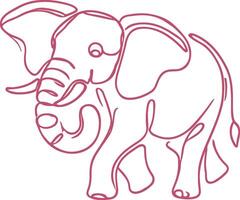 Detailed Elephant Line Art Illustration Hand Drawn Wildlife Design for Prints and Merchandise vector