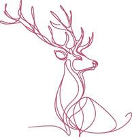 Contemporary Minimalist Deer Illustration - Simple Line Art Deer Drawing for Modern Wall Decor and Prints vector