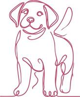 Stylish and Minimalist Line Drawing of a Dog Contemporary Art for Pet Enthusiasts and Home Interiors vector
