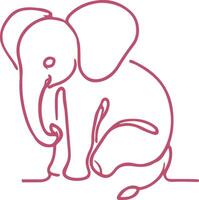 Minimalistic Elephant Line Art Drawing Elegant Hand Drawn Wildlife Design for Digital and Print vector