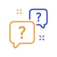 Question bubbles line icon. Ask help sign. Faq and QnA symbol vector