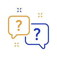 Question bubbles line icon vector
