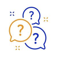 Question bubbles line icon. Ask help sign. Faq and QnA symbol 02 vector