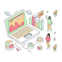 Modern design illustration of web analytics vector