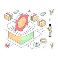 Trendy design illustration of privacy policy vector