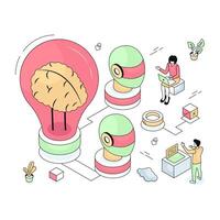 Modern design illustration of brain idea vector