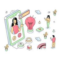 A colored design illustration of mobile csr vector
