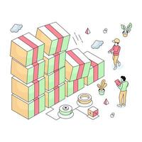 Unique design illustration of mobile hotel booking vector