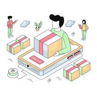 Unique design illustration of mobile hotel location vector