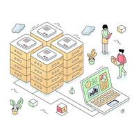 A creative design of data center vector