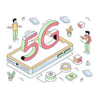 A perfect design illustration of mobile 5g network vector