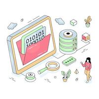 A unique design illustration of binary folder vector