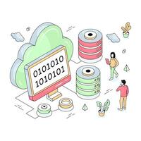 An illustration design of cloud binary code vector