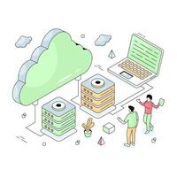 An illustration design of cloud server vector