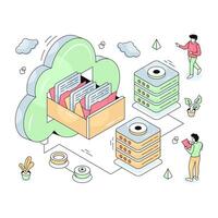An illustration design of cloud drawer vector