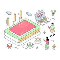 Modern design illustration of wifi router vector