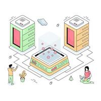 An illustration design of data server vector